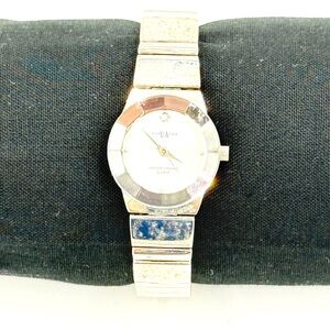 Vintage Estate LA Express Silver Tone Watch with Diamond Accents